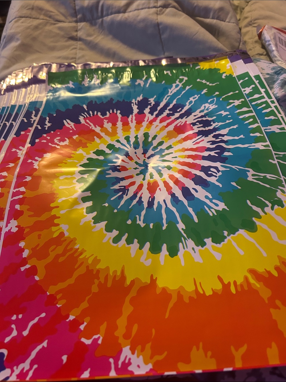 10 tie dye poly mailers